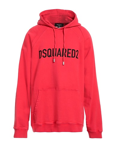 DSQUARED2 Hooded track jacket  Red 70% Cotton, 28% Lyocell, 2% Elastane