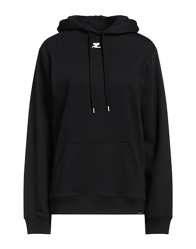 COURRÈGES Hooded track jacket  Black 100% Cotton