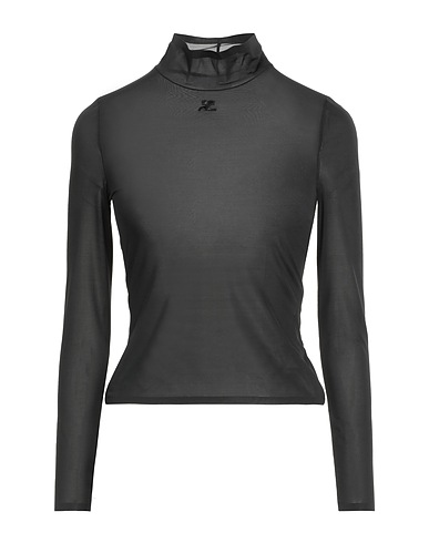 COURRÈGES T-shirt Black 86% Polyester, 14% Elastane