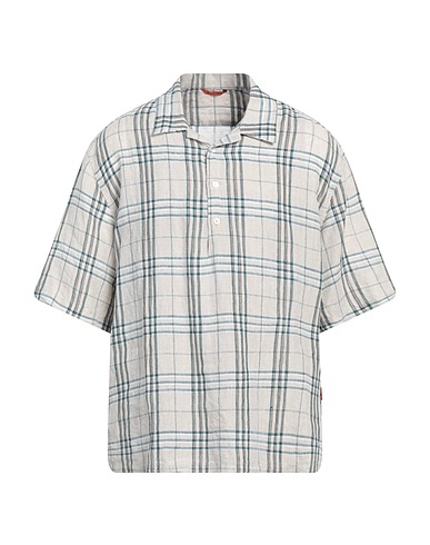 BARENA Camicia a quadri Grigio chiaro 100% Lino