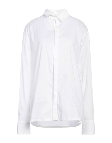 ALESSIO BARDELLE Solid color shirts & blouses White 97% Polyester, 3% Elastane