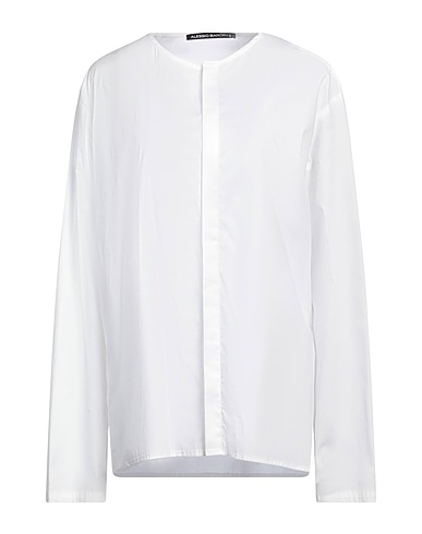 ALESSIO BARDELLE Solid colour shirts & blouses White 97% Polyester, 3% Elastane