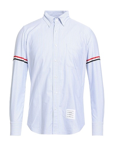 THOM BROWNE Striped shirt Azure 100% Cotton