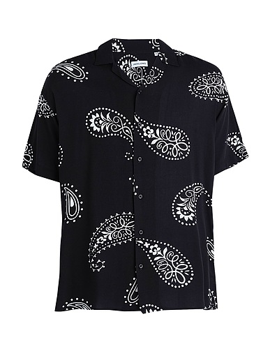 JACK & JONES Hemd mit Muster Schwarz 100% Viskose
