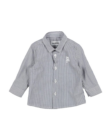 BIKKEMBERGS Patterned shirt Navy blue 100% Cotton