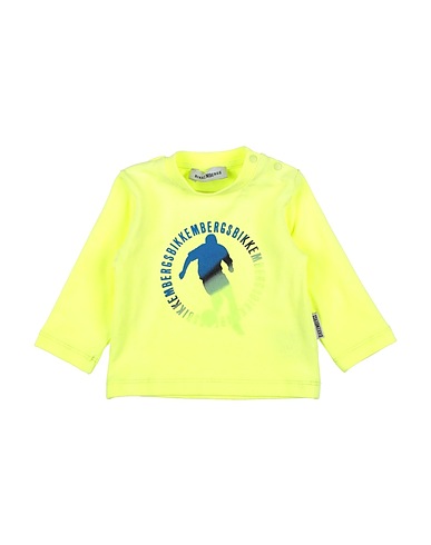 BIKKEMBERGS T-shirt Yellow 95% Cotton, 5% Elastane