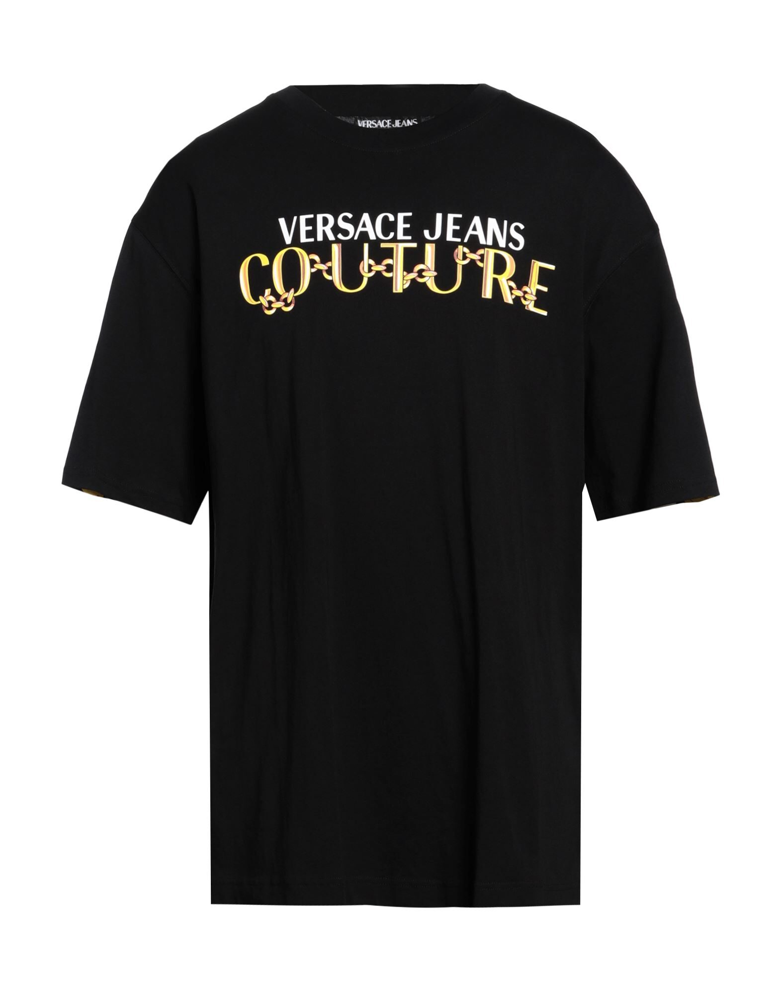 Tシャツ・カットソー VERSACE JEANS COUTURE 'Chain Couture' T-shirt Black Versace Jeans Couture Chain Couture Cotton T-shirt | Black
