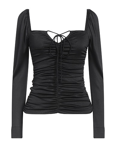 GANNI Off-the-shoulder top Black 94% Recycled polyester, 6% Elastane