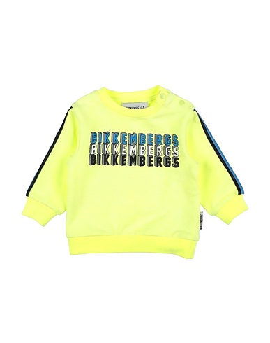 BIKKEMBERGS Sweatshirt Yellow 95% Cotton, 5% Elastane