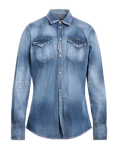 DSQUARED2 Denim shirt Blue 98% Cotton, 2% Elastane