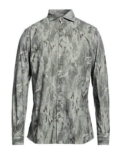 GLANSHIRT Camicia fantasia Verde militare 100% Cotone