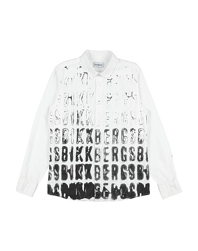 BIKKEMBERGS Patterned shirt White 100% Cotton