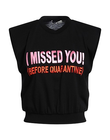 ALICE + OLIVIA Crop top Black 60% Cotton, 40% Modal, Viscose, Nylon, Elastane