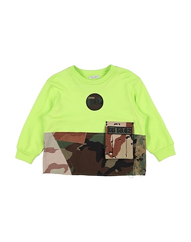 DOLCE&GABBANA Sweatshirt Limettengrün 85% Baumwolle, 15% Polyamid, Polyester, Viskose