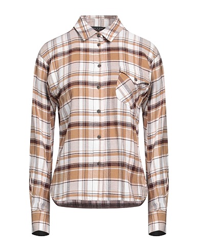 RAG & BONE Checked shirt Camel 60% Rayon, 40% Cotton