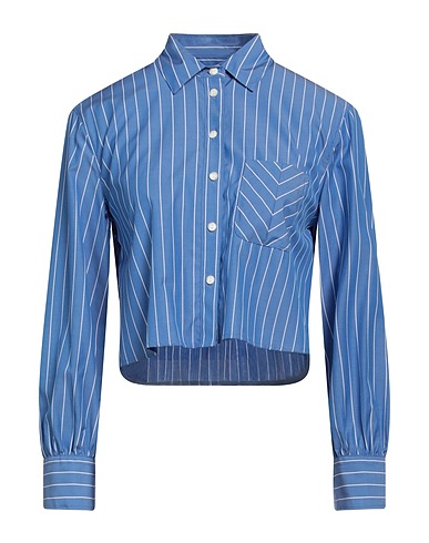 RAG & BONE Striped shirt Azure 100% Cotton