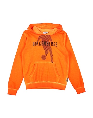 BIKKEMBERGS Hooded track jacket  Orange 100% Cotton