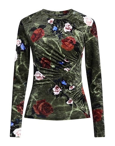 DRIES VAN NOTEN T-shirt Military green 85% Polyamide, 15% Elastane