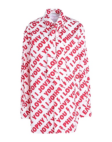 PHILOSOPHY di LORENZO SERAFINI Camicie  e bluse fantasia Rosso 100% Cotone