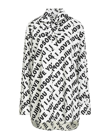 PHILOSOPHY di LORENZO SERAFINI Patterned shirts & blouses Black 100% Cotton