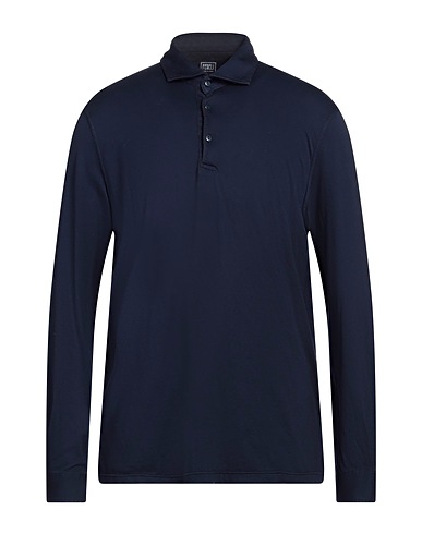 FEDELI Polo shirt Midnight blue 100% Cotton