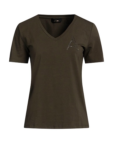 ACTITUDE by TWINSET Basic T-Shirt Black 95% Cotton, 5% Elastane