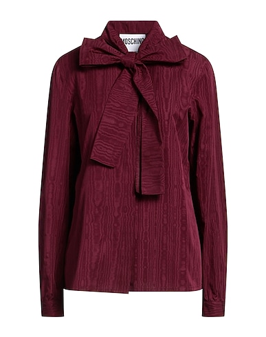 MOSCHINO Solid color shirts & blouses Burgundy 52% Acetate, 48% Cotton