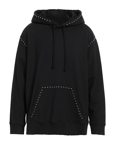 MM6 MAISON MARGIELA Hooded sweatshirt Black 100% Cotton, Elastane, Aluminum