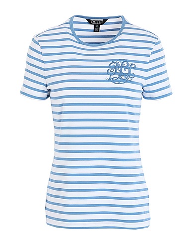 LAUREN RALPH LAUREN T-shirt Slate blue 94% Cotton, 6% Elastane