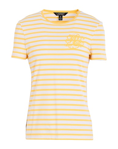 LAUREN RALPH LAUREN T-shirt Yellow 94% Cotton, 6% Elastane