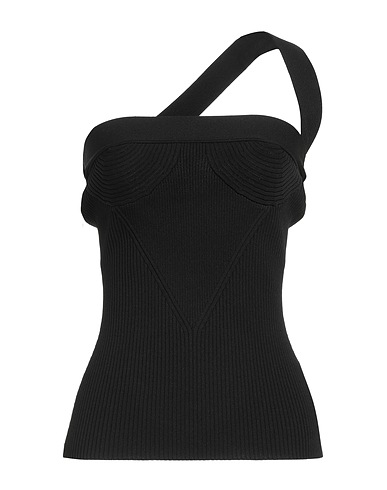 PROENZA SCHOULER One-shoulder top Black 79% Viscose, 15% Polyamide, 6% Polyester