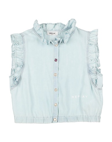 REPLAY & SONS Denim shirt Blue 100% Lyocell