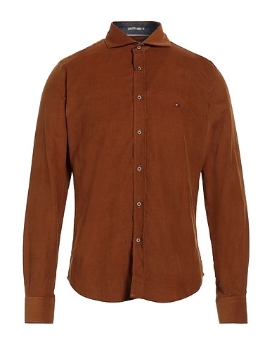 WEBB & SCOTT CO. Solid colour shirt Brown 100% Cotton
