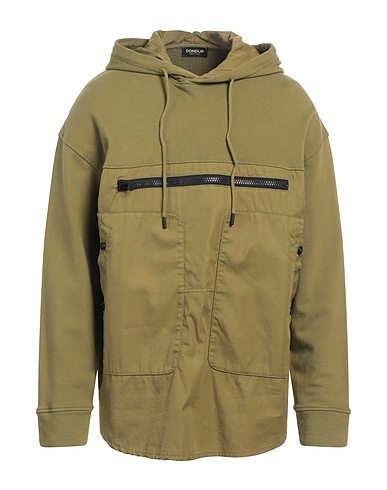 DONDUP Hooded track jacket  Military green 100% Cotton
