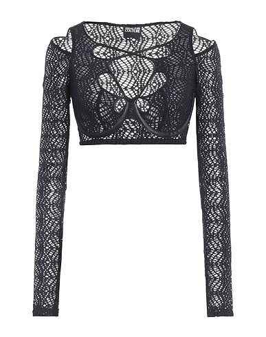 VERSACE JEANS COUTURE Top Black 90% Polyamide, 10% Elastane