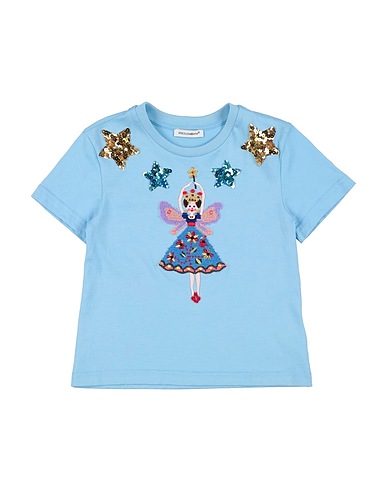 DOLCE&GABBANA T-shirt Sky blue 100% Cotton, Viscose, Polyester, Polyamide