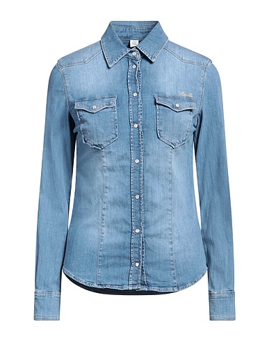 LIU •JO Denim shirt Blue 98% Cotton, 2% Elastane