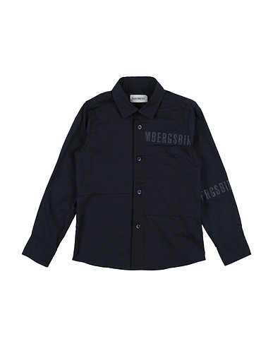 BIKKEMBERGS Solid colour shirt Midnight blue 100% Cotton