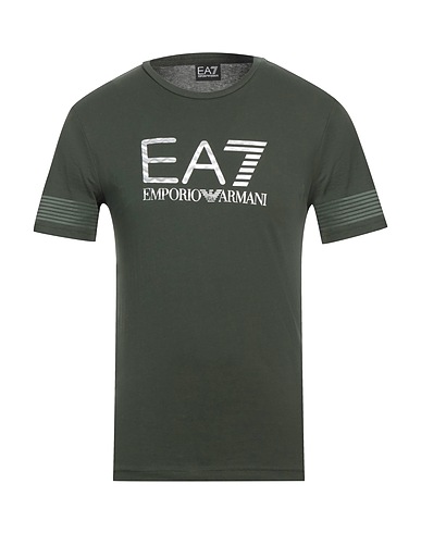 EA7 T-shirt Dark green 100% Cotton