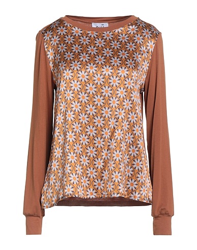 NIŪ Top Camel 92% Silk, 8% Elastane, Viscose