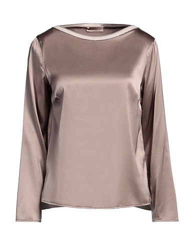 PUROTATTO Top Maulwurfsgrau 93% Seide, 7% Elastan