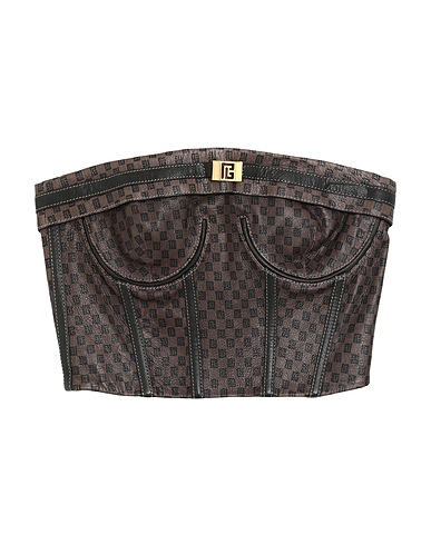 BALMAIN Bustier Brown 100% Goat skin