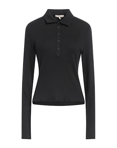 RAG & BONE Polo shirt Black 95% Organic cotton, 5% Elastane