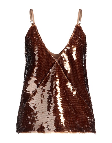 FEDERICA TOSI Top Cammello 92% Poliestere, 8% Elastan