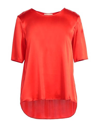 PUROTATTO Top Rosso 92% Seta, 8% Elastan