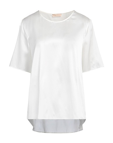 PUROTATTO Top White 92% Silk, 8% Elastane