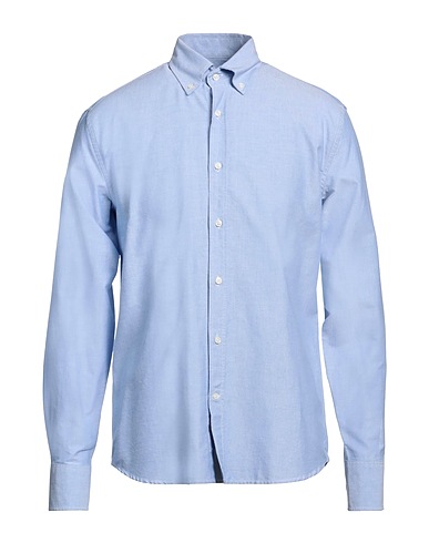 DEPERLU Camicia tinta unita Blu chiaro 100% Cotone