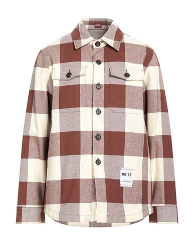 MANUEL RITZ Camicia a quadri Marrone 100% Cotone