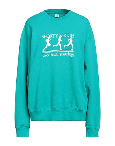SPORTY & RICH Sweatshirt Turquoise 100% Cotton