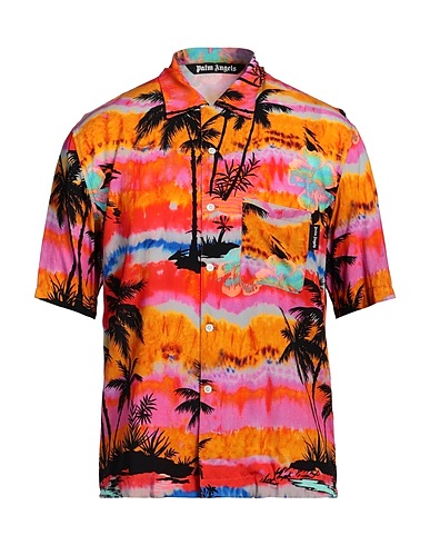 PALM ANGELS Patterned shirt Orange 100% Viscose